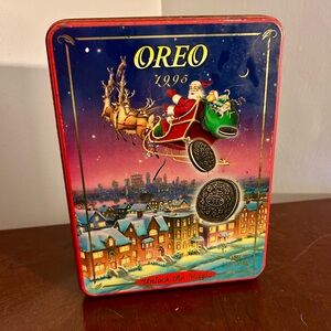 Vintage 1995 Nabisco Oreo Christmas Cookie Collectible Tin/Metal Storage Box
